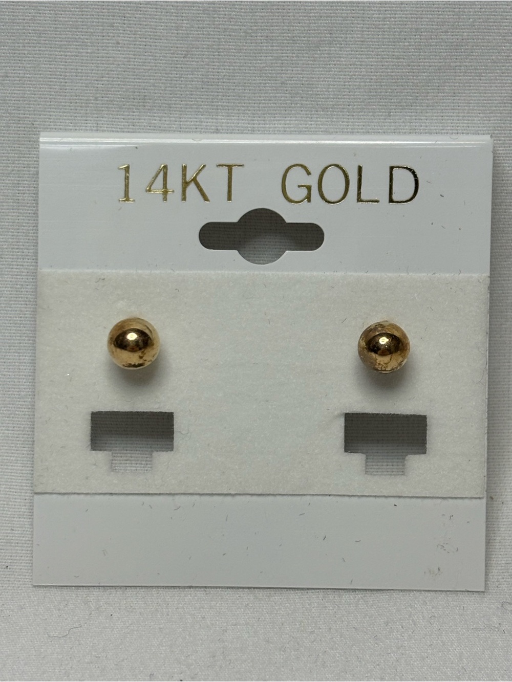 14k Gold Ball Stud Earrings 34g #6105
